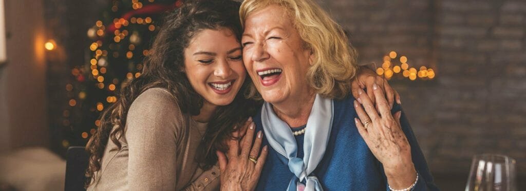 Women smiling