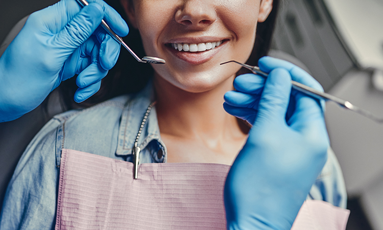 Woman smiling in the dentist