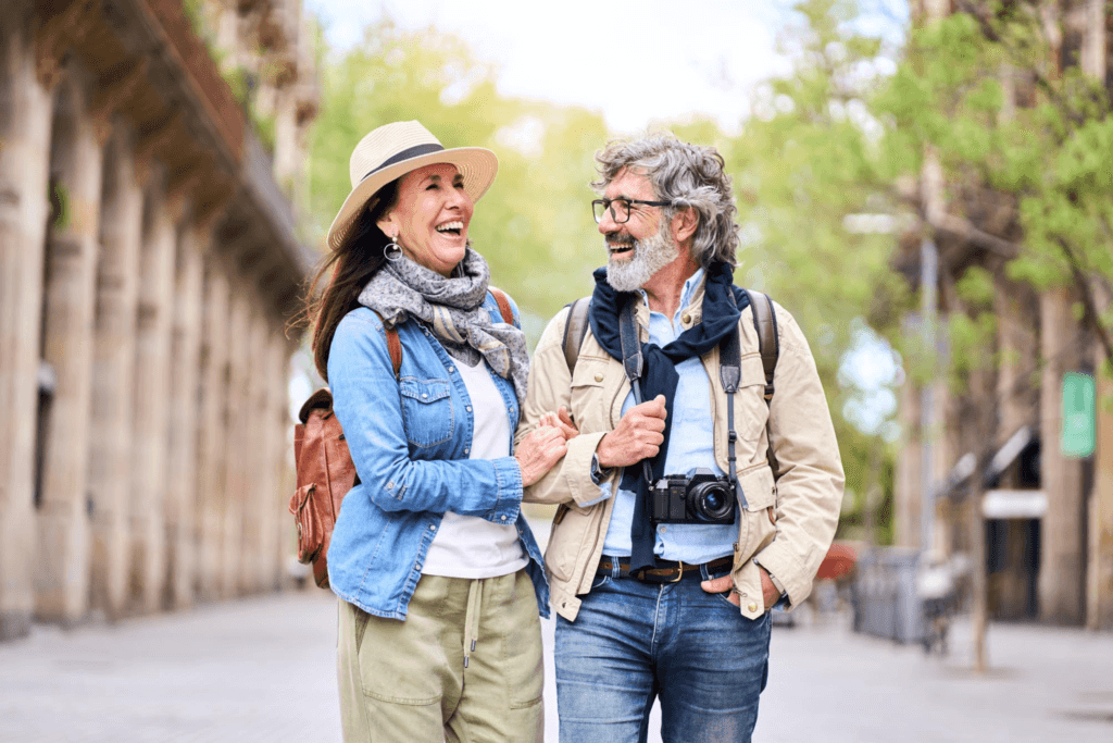 Older couple laughing together